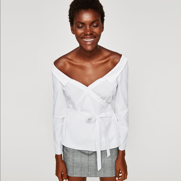 Zara white crossover top Clearance